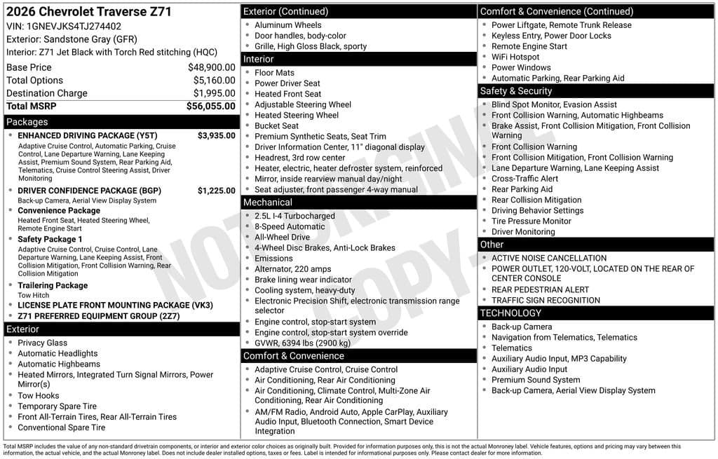 2026 Chevrolet Traverse - Image 23