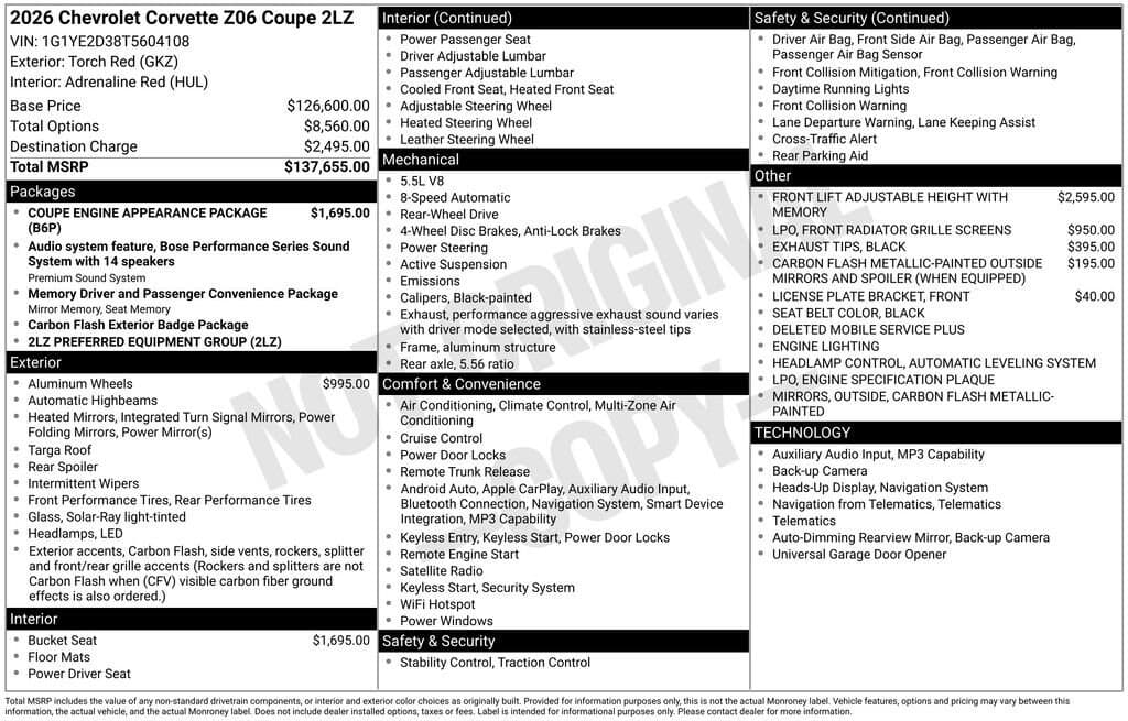 2026 Chevrolet Corvette Z06 - Image 24