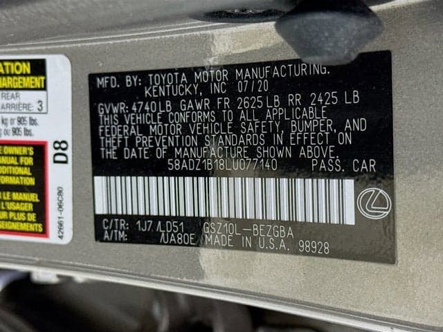 2020 LEXUS ES 350 - Image 33