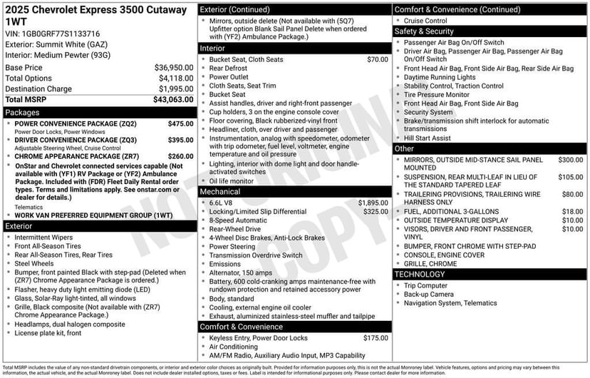 2025 Chevrolet Express Cutaway 3500 - Image 25