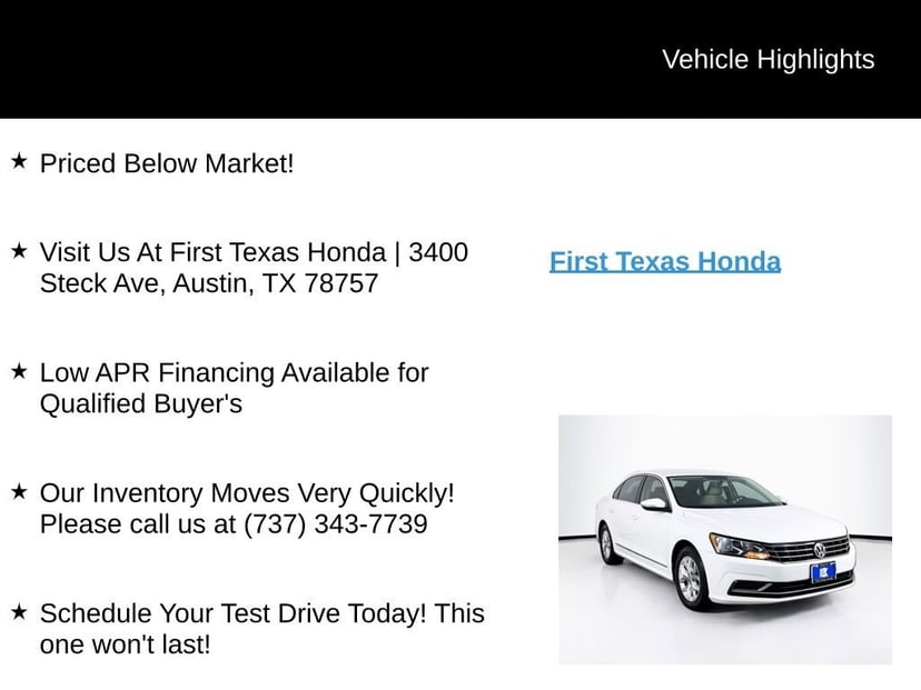 2017 Volkswagen Passat - Image 9
