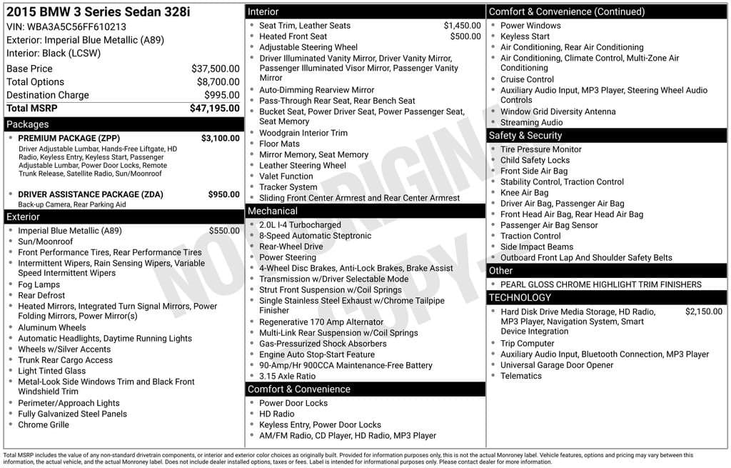 2015 BMW 3 - Image 43