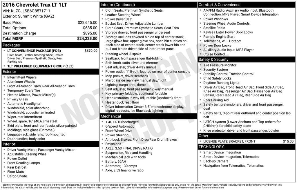 2016 CHEVROLET Trax - Image 39